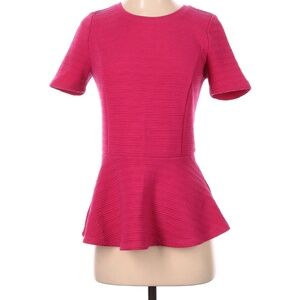 Kensie XS Pink Short Sleeve Peplum Top